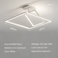 lustre carré minimaliste moderne avec éclairage dimmable
