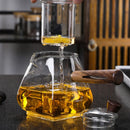 Théière verre borosilicate poignée bois résistante chaleur