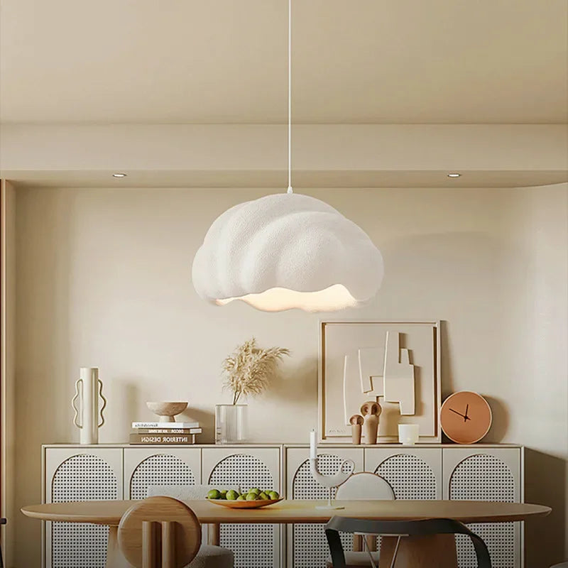 French Dining Room Wabi Sabi LED Pendant Lamp Nordic Cream Style Bar Bedroom Chandelier Fixture Model Room Bar Decorative Lights - vue 2 sur 11
