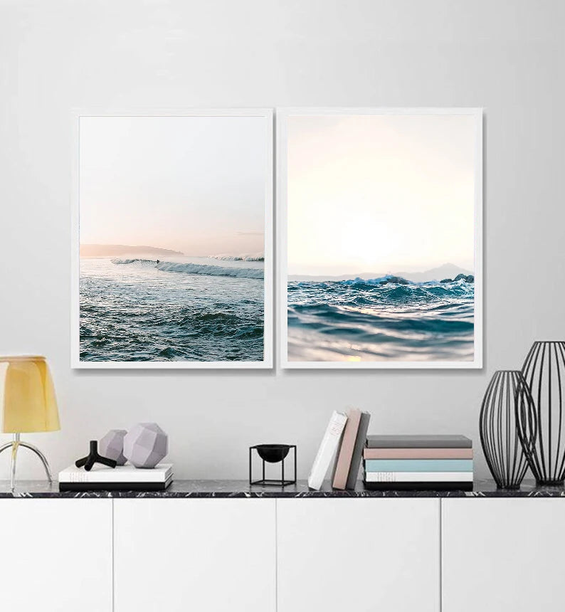 affiche photographie vagues océan paysage marin décoration murale