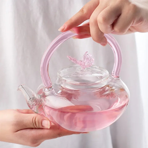 Theiere papillon verre borosilicate haute temperature design