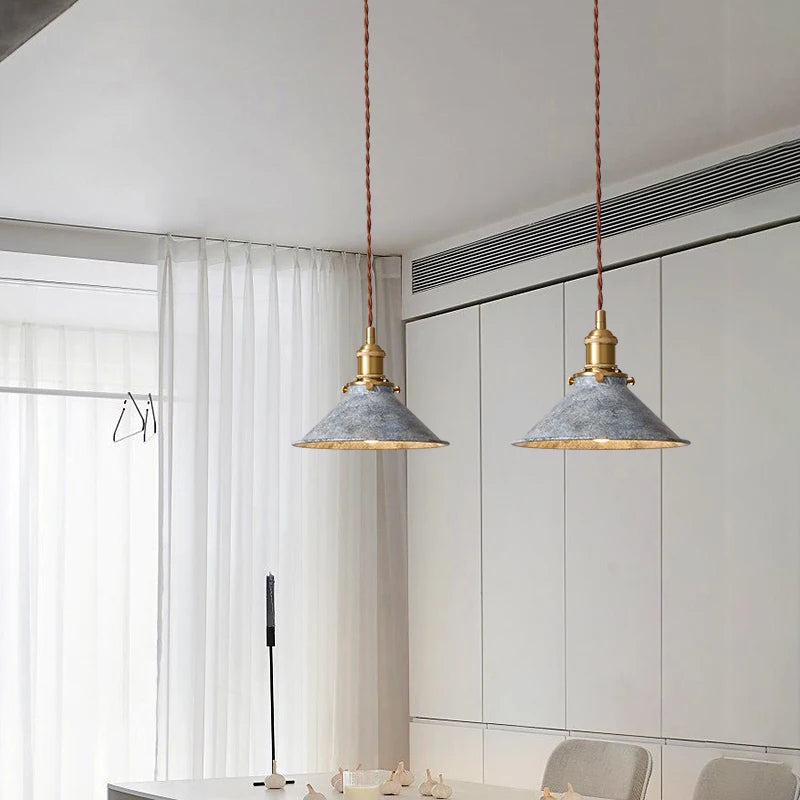 suspension loft luminaire vintage industriel avec abat-jour en métal - vue 5 sur 12