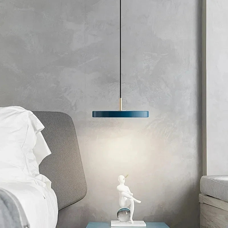 Suspension LED nordique multicolore en forme de disque