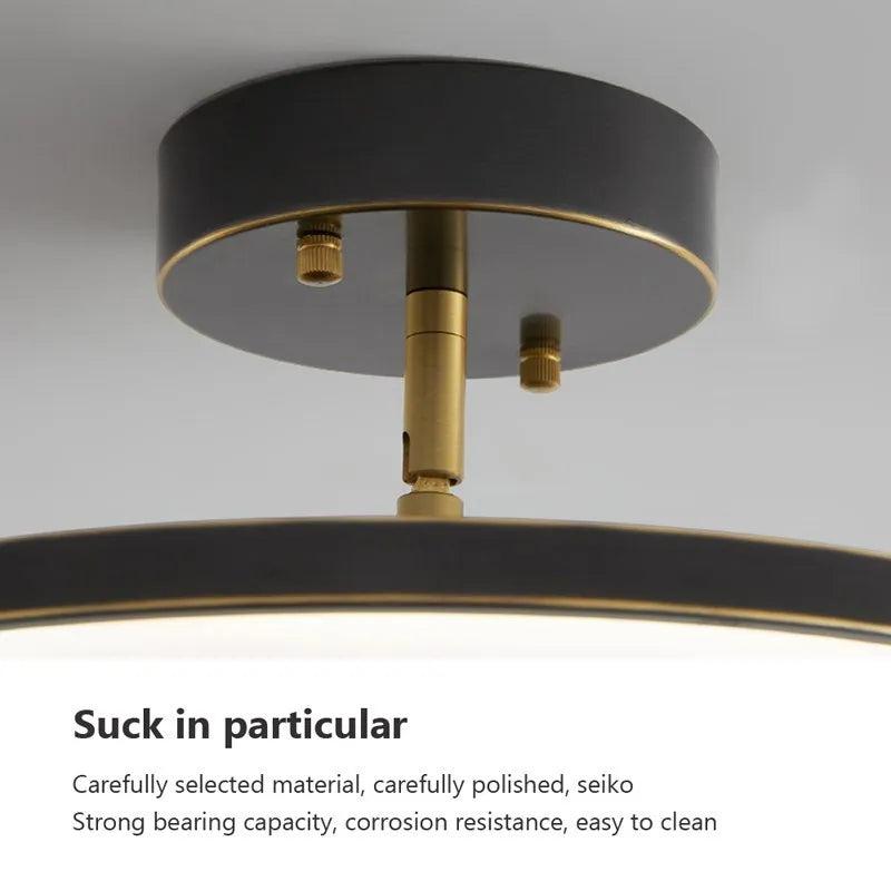 Lampe plafonnier lumière LED rotatif cuivre - vue 6 sur 12