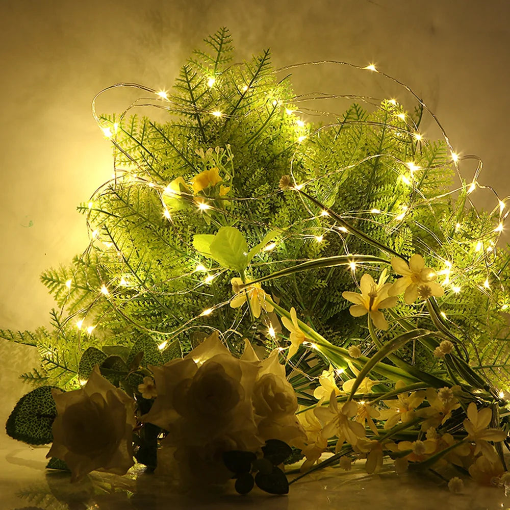 guirlande lumineuse led en fil de cuivre étanche à piles décorative - vue 7 sur 12