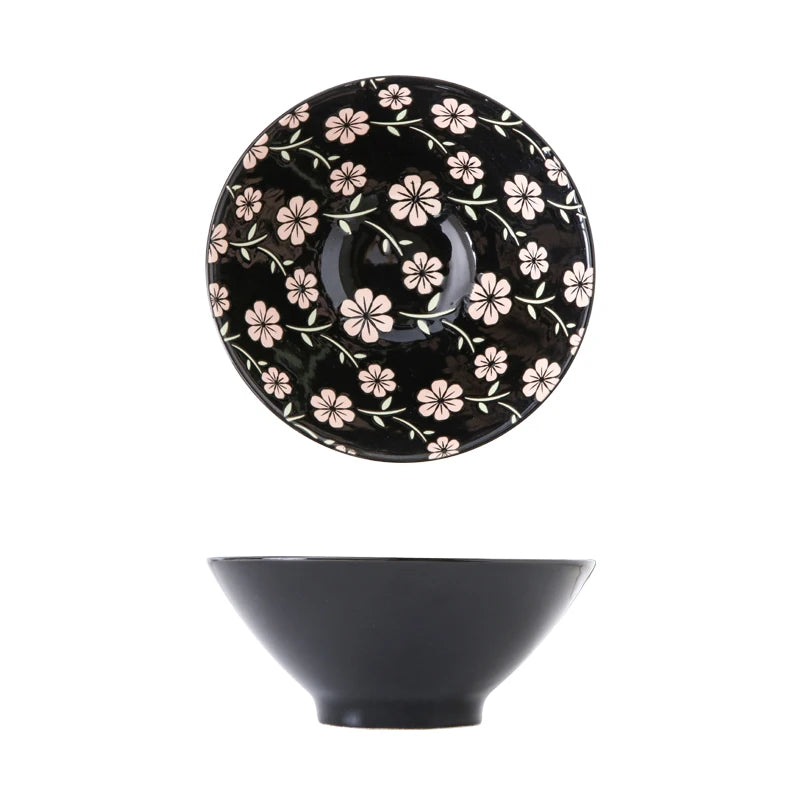 Bol à ramen japonais céramique motif floral 12l - vue 7 sur 7