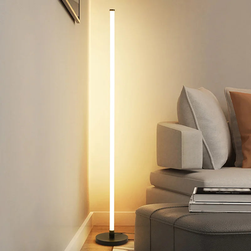 Lampadaire LED moderne longue bande lumineuse chambre salon Luminaire étude éclairage Vertical chambres de chevet décor luminaires Lustre - vue 5 sur 9