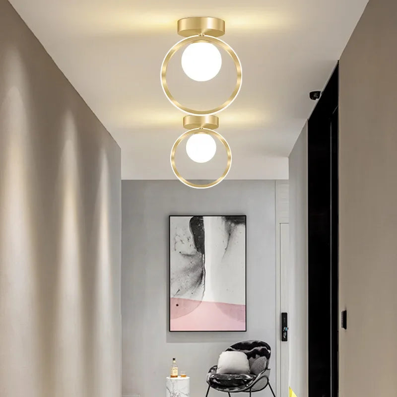 led verre white plafonnier decor chambre salon escalier balcon - vue 5 sur 10