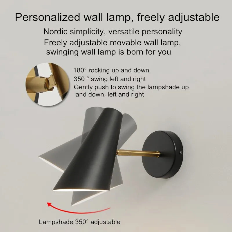 lampe de chevet nordique moderne avec interrupteur créatif ajustable - vue 5 sur 8