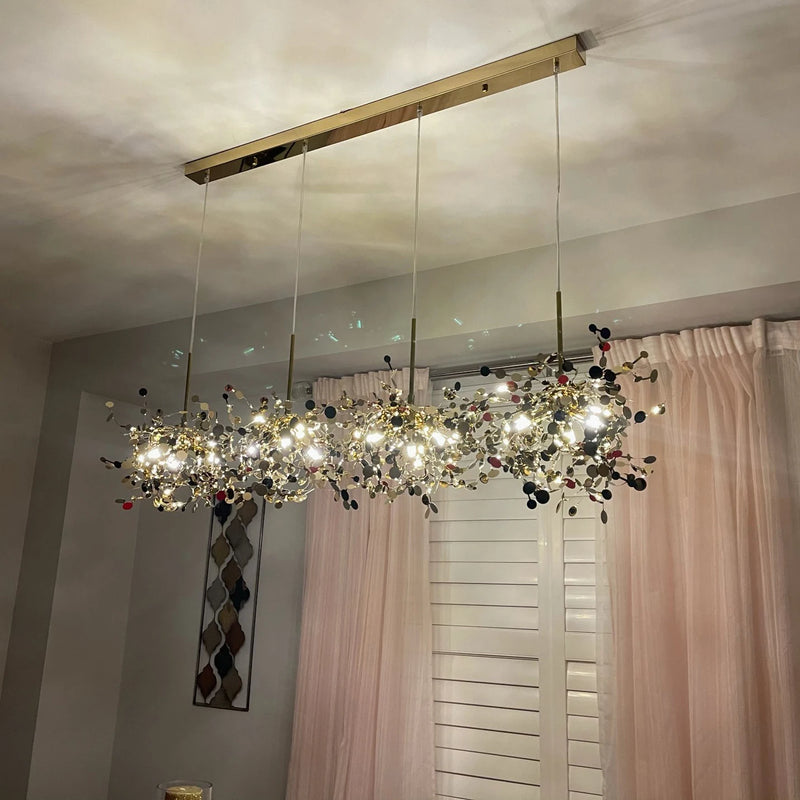 suspension design moderne en acier inoxydable pour intérieur