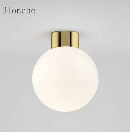 Plafonnier Led rond en forme de boule de verre