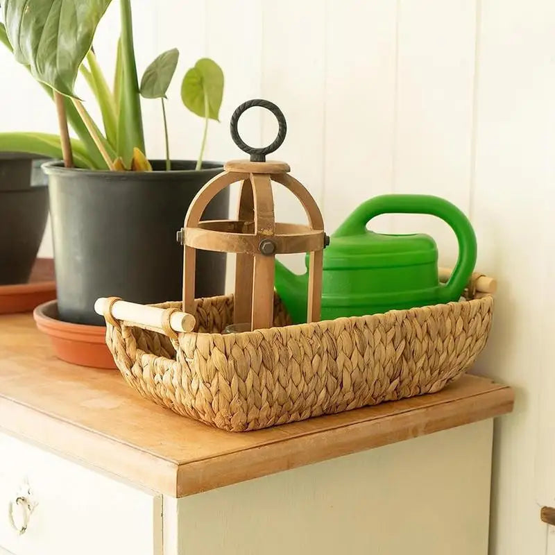 panier en jacinthe d'eau pour rangement aliments et collations - vue 8 sur 7