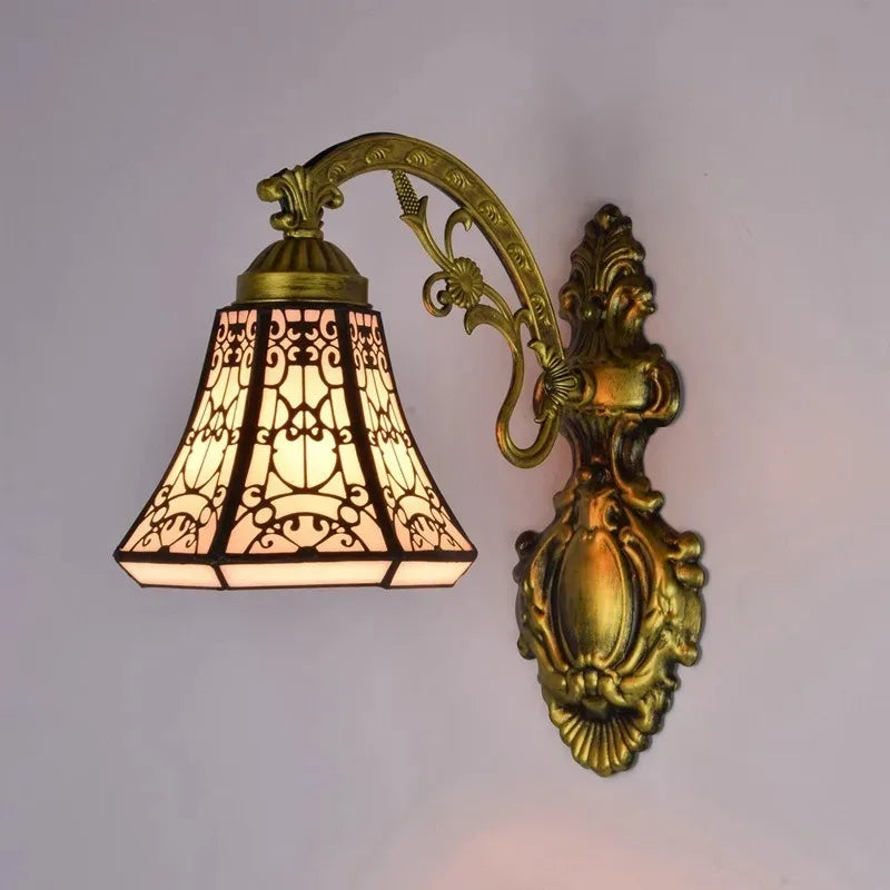 tiffany miroir rétro lampe tournesol simple tête applique murale