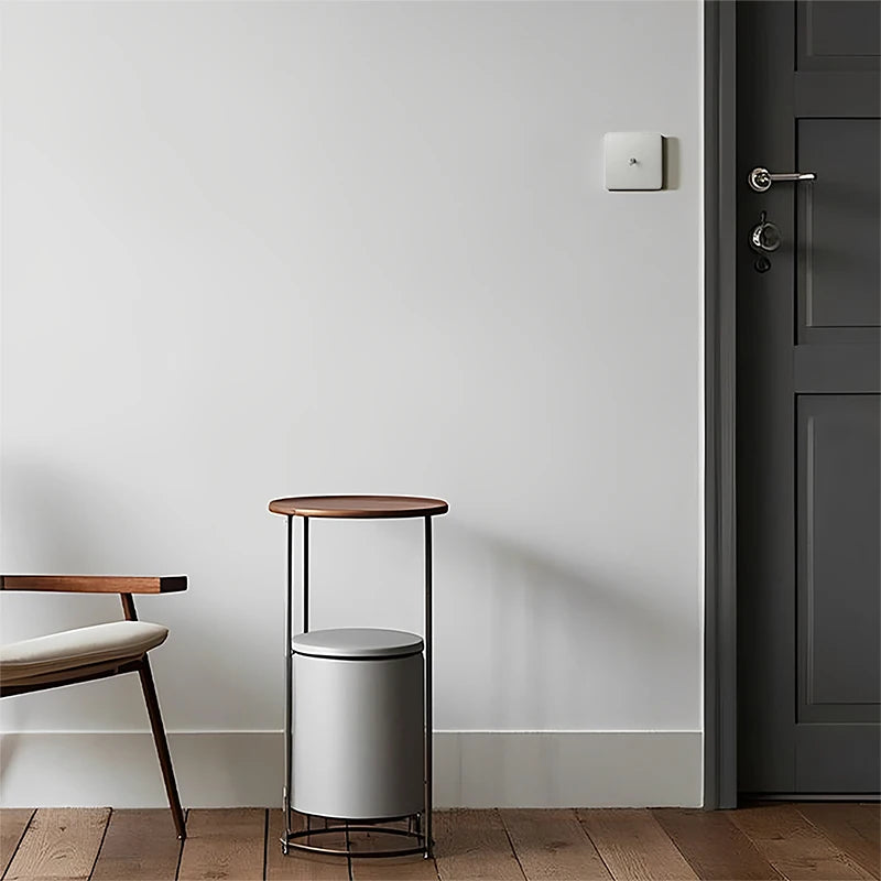 Prise électrique et double USB et USB type C en acier gris clair brossé bords arrondis
