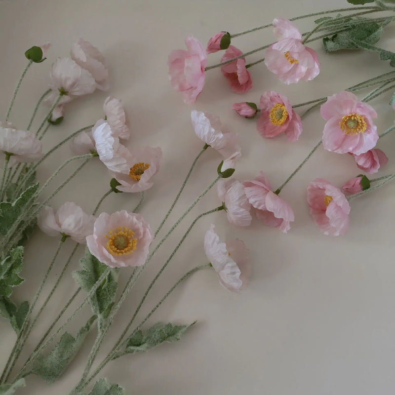 fausses fleurs de pavot en soie pour décorations de mariage et fêtes