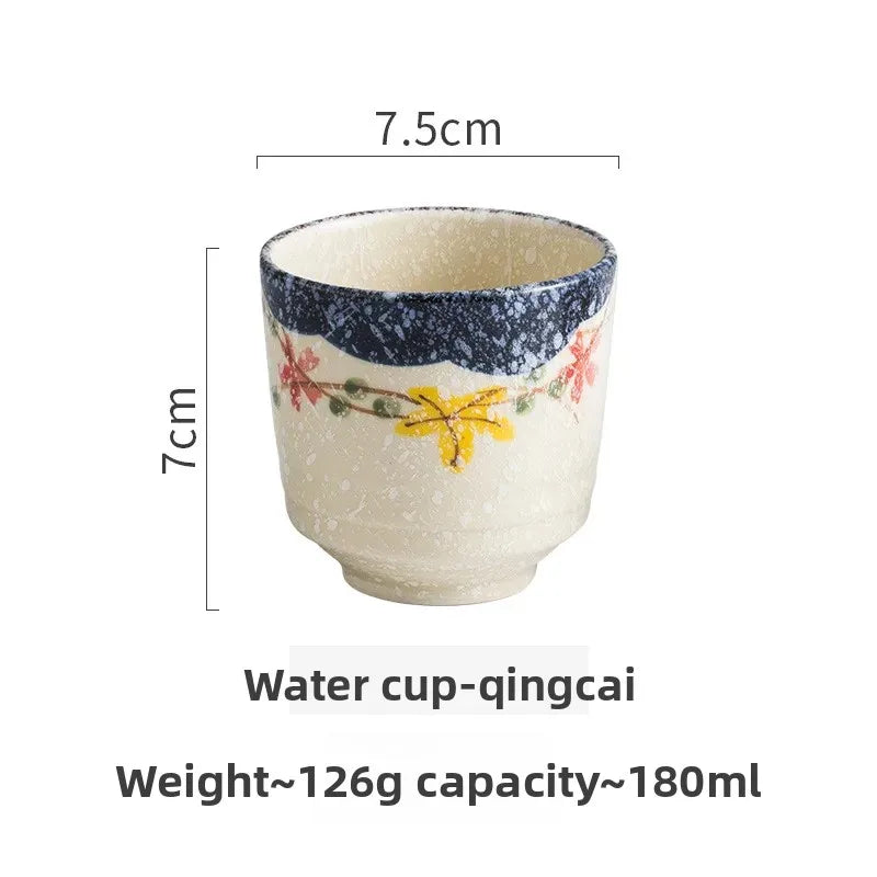 Tasse saké yunomi céramique peinte main japonaise