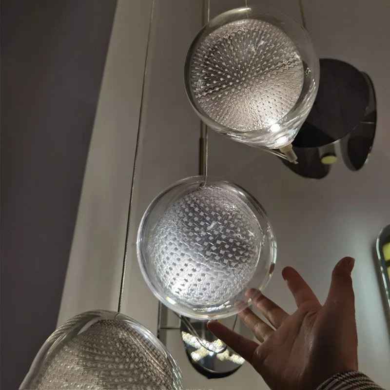 lustre moderne en verre pour décoration intérieure suspendue - vue 5 sur 8