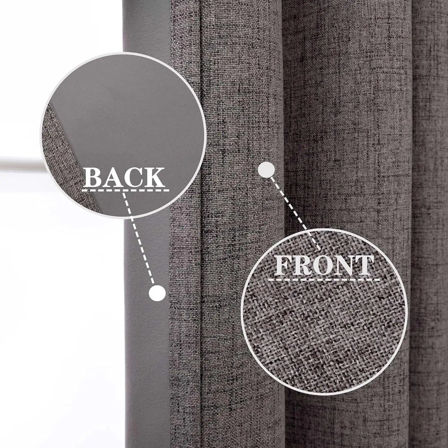 Rideau occultant faux lin extra long sur mesure - vue 5 sur 9