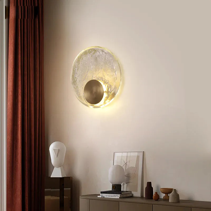 Lampe de chevet en verre et cuivre - vue 4 sur 8