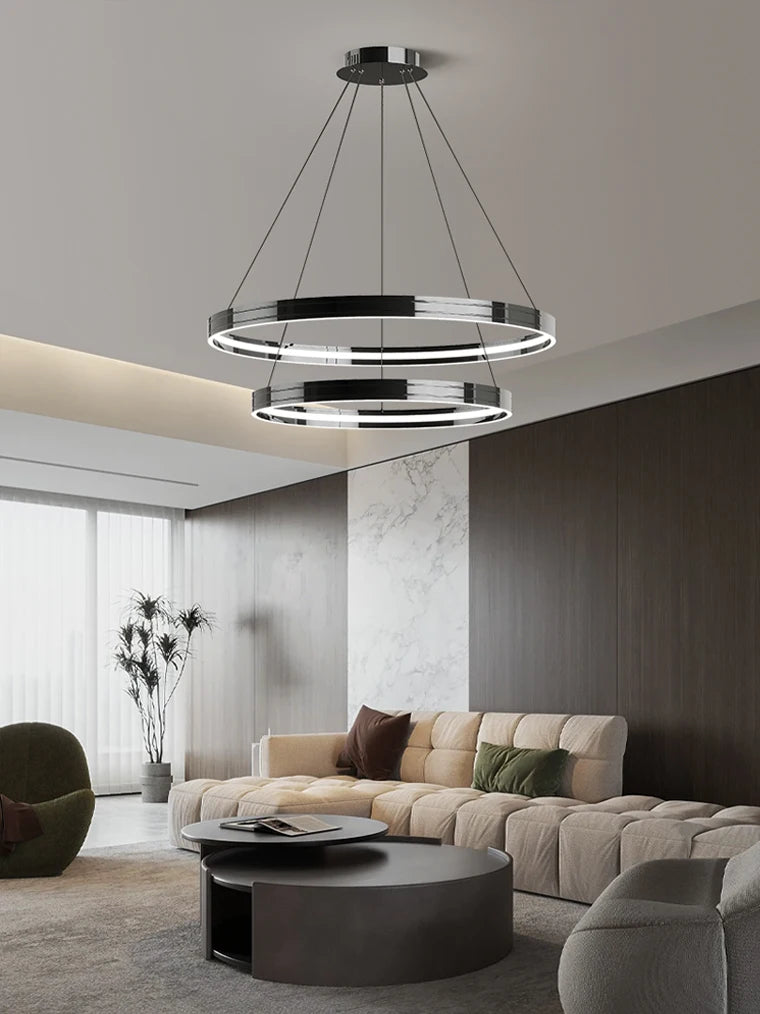 lustre moderne en métal pour éclairage intérieur élégant - vue 4 sur 16