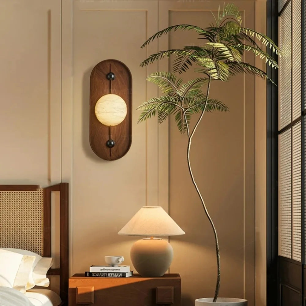 applique murale led design rétro en marbre pour décoration moderne - vue 4 sur 7