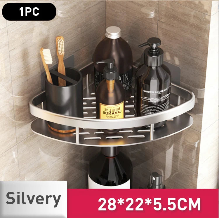 etagère murale de rangement sans perçage pour shampoing et maquillage - vue 7 sur 10