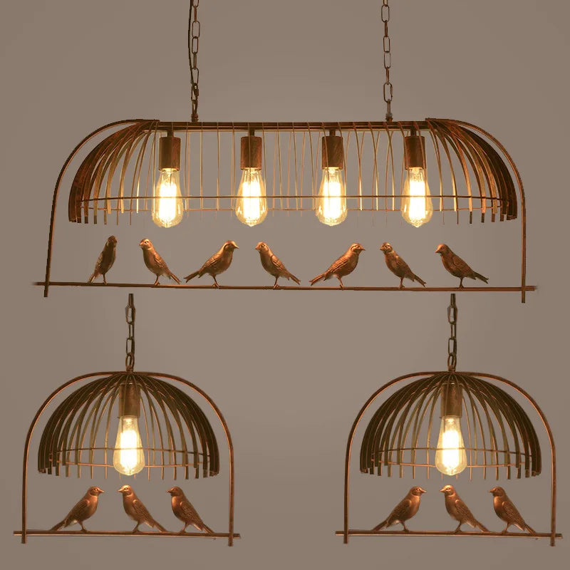 lustre industriel rétro oiseau créatif en fer pour loft restaurant bar