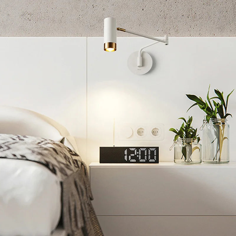 applique murale pliante moderne avec éclairage led pivotant