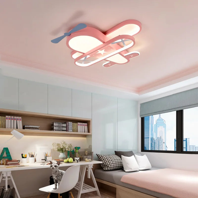 lustre avion pour chambre d'enfant décoration créative nordique
