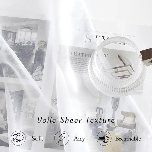 Voilage tulle transparent style moderne pour salon chambre