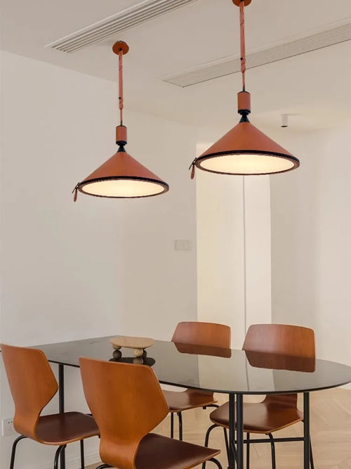 suspension minimaliste moderne en cuir de luxe