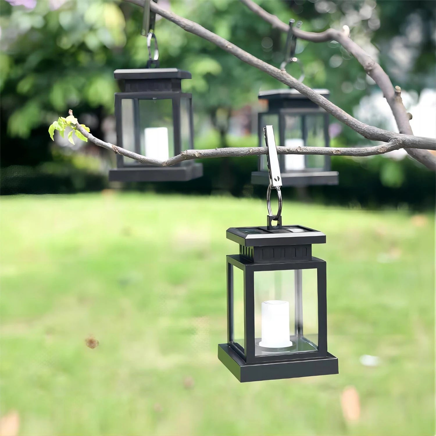 Lampe solaire bougie lanterne jardin étanche noël - vue 6 sur 7