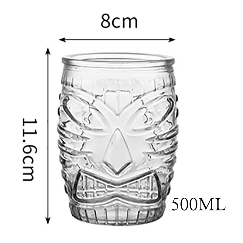 Mug tiki en verre transparent style bar cocktail