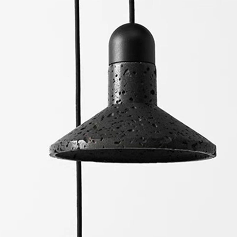 lampe suspendue en pierre réglable avec cordon d'ampoule - vue 6 sur 12