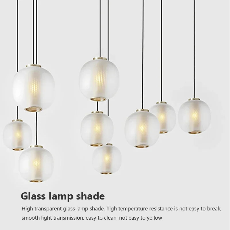 suspension led créative en verre pour hôtel et café bar
