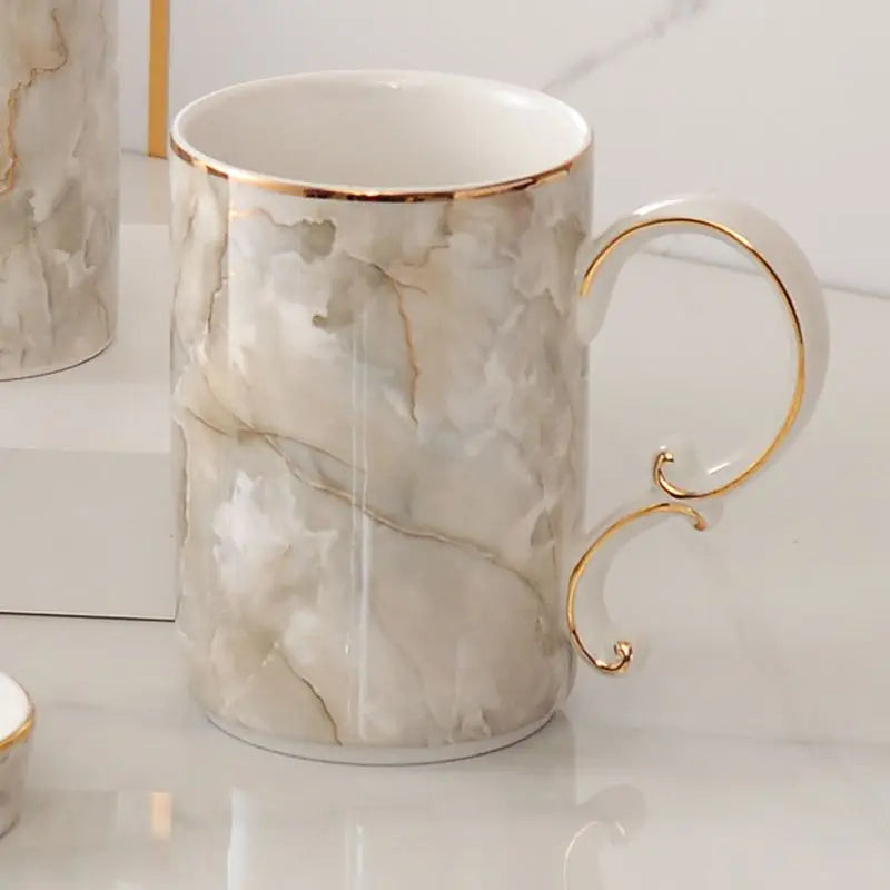 accessoires de salle de bain en céramique marbrée décorative et pratique - vue 18 sur 18