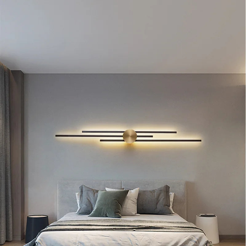 applique murale led minimaliste en laiton pour restaurant