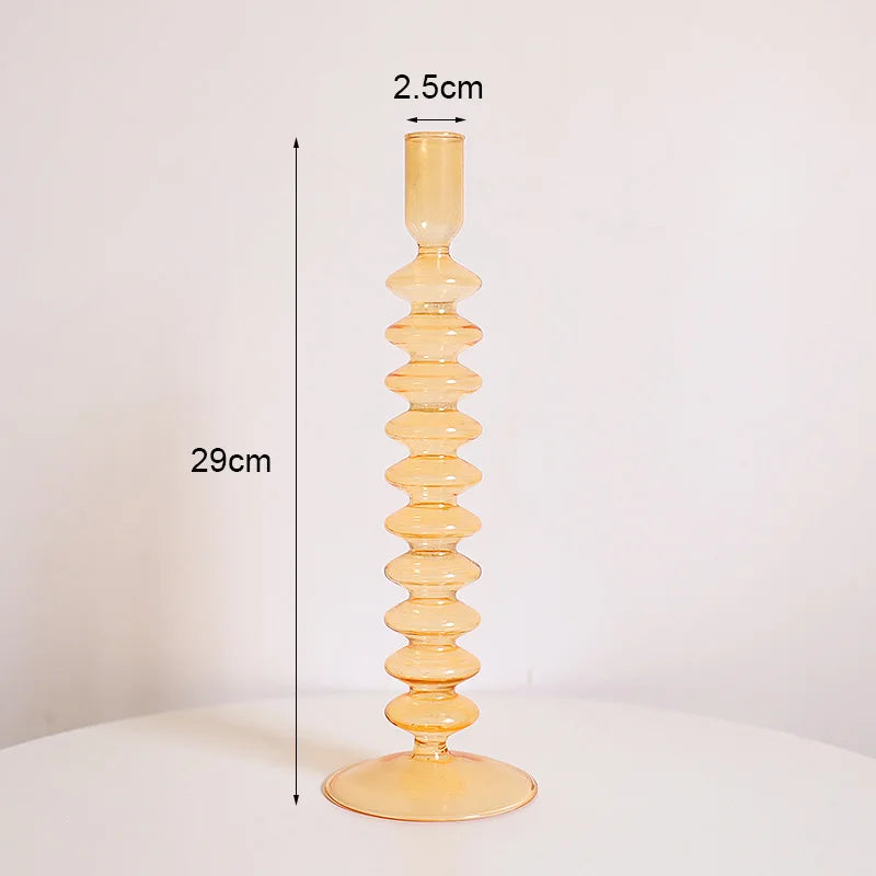 bougeoir vintage en verre pour mariage et dîners romantiques - vue 12 sur 27