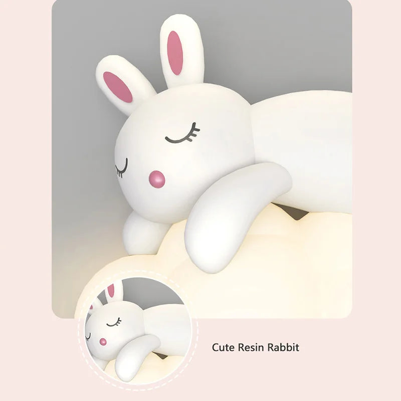Applique murale lapin créatives sur nuage blanc - vue 7 sur 10