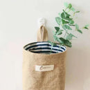 panier de rangement en coton et lin avec poignée