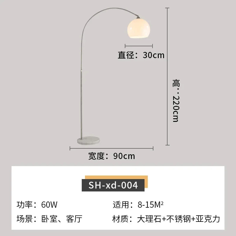 lampadaire incurvé nordique créatif en acier inoxydable pour intérieur - vue 3 sur 8
