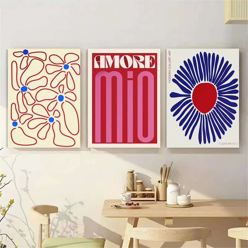 affiches dart mural abstrait mio flowers décoration moderne pour intérieur