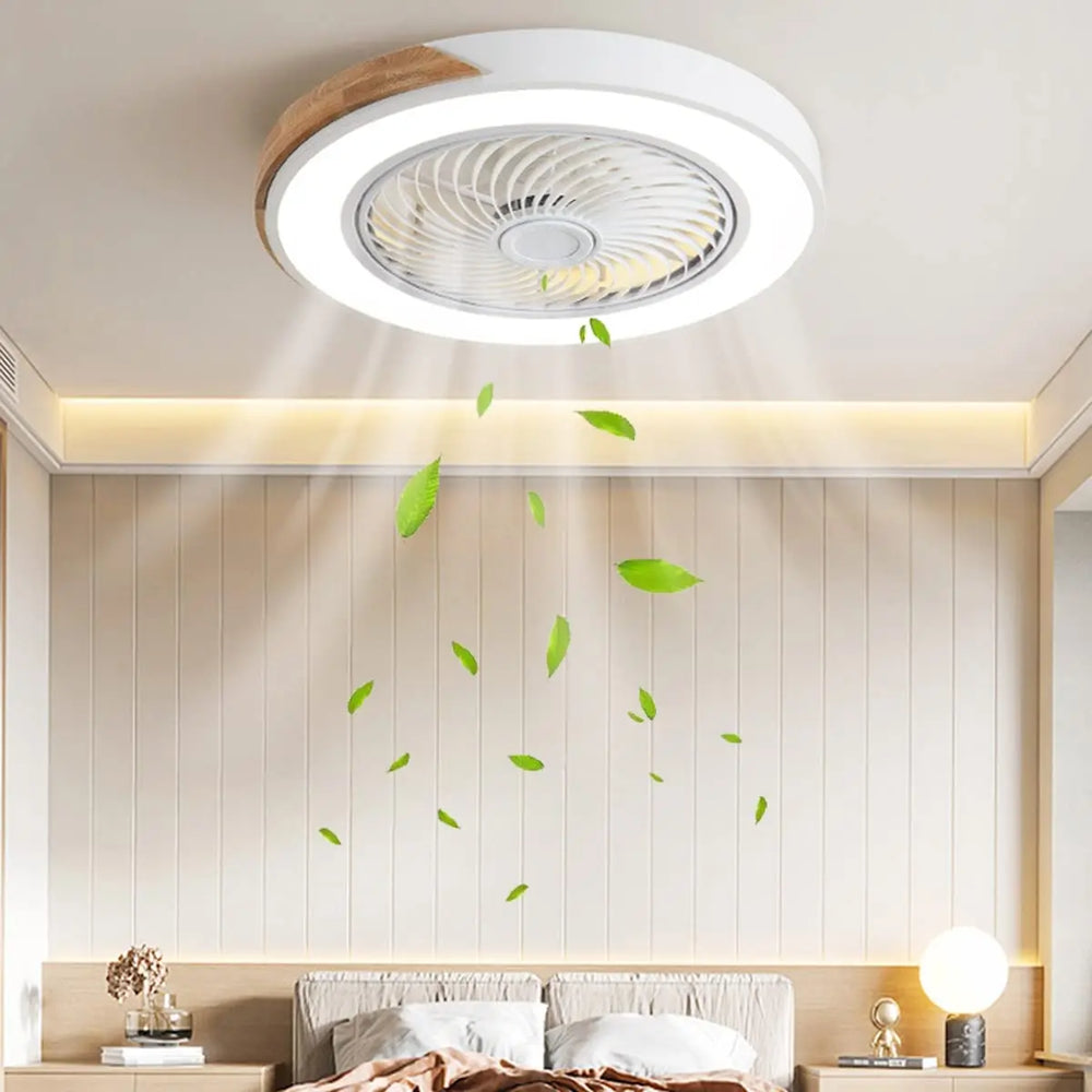plafonnier en bois avec télécommande et lumière led variable 3 couleurs