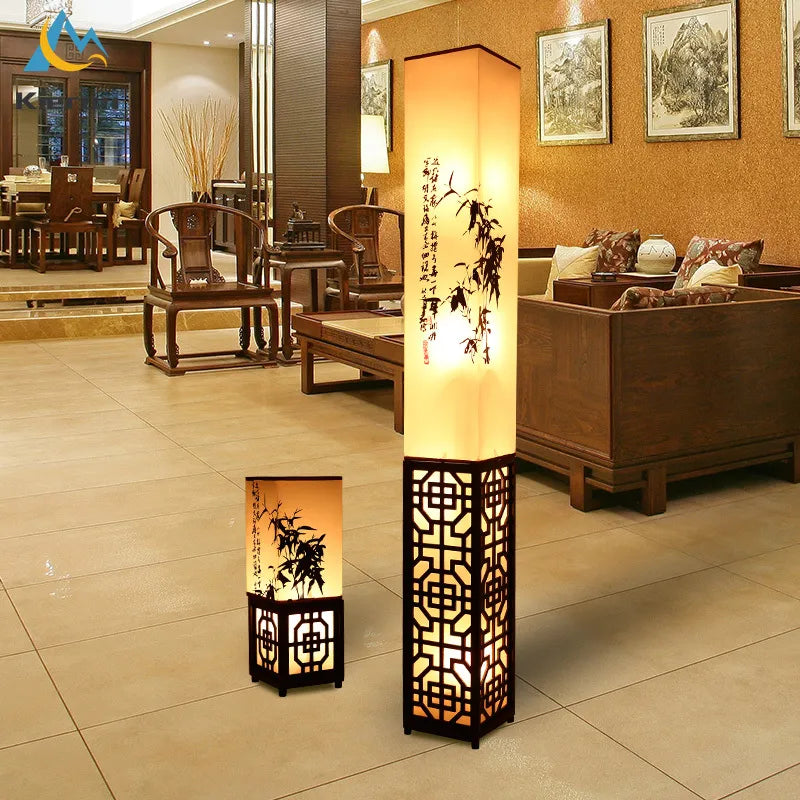 Lampadaire Moderne Simple En Bois Massif LED