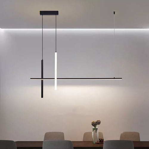 Lustre led dimmable noir minimaliste moderne
