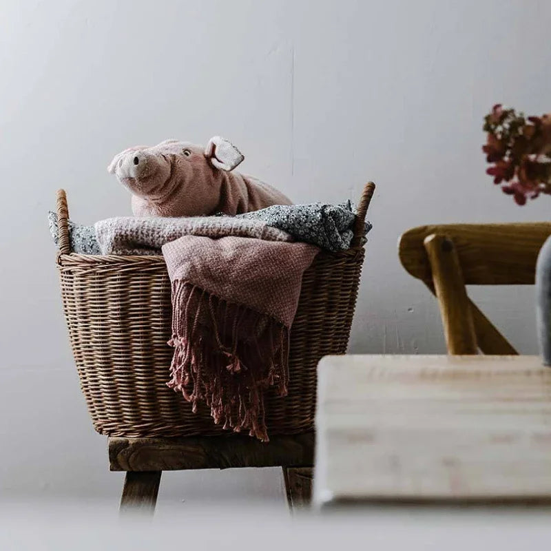 panier à linge en rotin naturel multifonction pour rangement et organisation - vue 6 sur 7