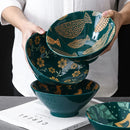 Bol ramen japonais floral ceramique capacite 1 2l