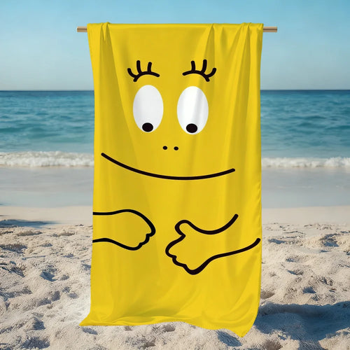 Serviette de plage barbapapa motif cartoon séchage rapide