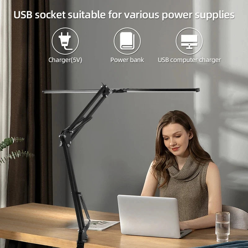 lampe de bureau à pince avec support et modes de couleur - vue 6 sur 10