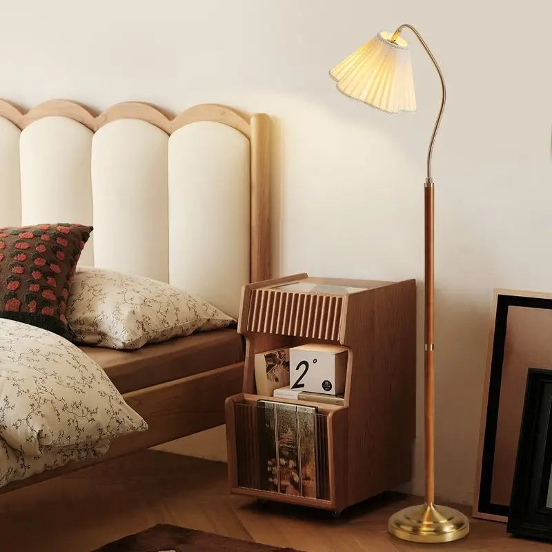 Lampadaire bois massif rétro japonais luxe haut gamme bureau chambre